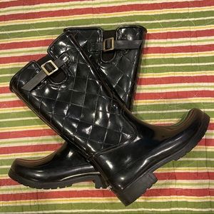 Sperry Top Spider Quilted Rain Boots Navy